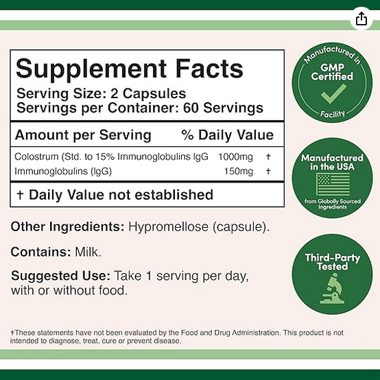 COLOSTRUM DOUBLE WOOD SUPPLEMENTS