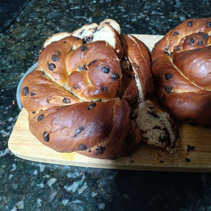 PAN TRENZADO REDONDO CON CHOCOLATE
